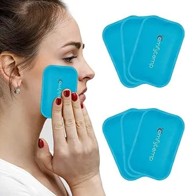Produktbild von Comfytemp Kleine Kühlpads Gel 7,5x11,5 cm (6 Stück) Wiederverwendbare Mini Kühlpack für Kinder, Kopfschmerzen, Zahnschmerzen, müde Augen, Stillen, Insektenstiche, Kalt Warm Kompressen Kühakku