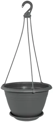 Immagine prodotto di Vaso da fiori sospeso GALICIA in plastica antracite d30cm