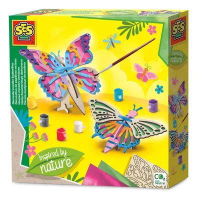 Produktbild von SES Holzschmetterlinge dekorieren nature 5+