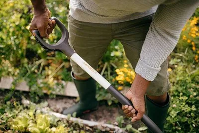 Obrázek produktu pro Zahradní vidle na měkkou půdu, 4 hroty, 105 cm, nerezová ocel, černá/bílá