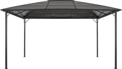 Immagine prodotto di Padiglione da giardino con tetto in alluminio 4×3×2,6 m nero