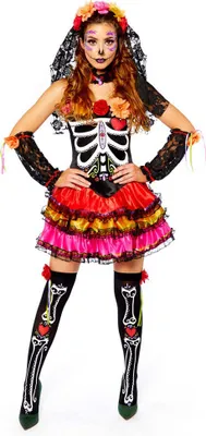 Produktbild von Damenkostüm für den Día de Muertos (Tag der Toten), Größe XL
