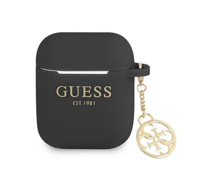Image de Étui en silicone Guess 4G Charms - Étui AirPods (noir)