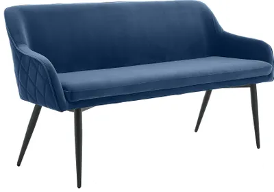 Produktbild von SalesFever Sitzbank aus Samt | 160 cm | mit Armlehnen und Rückensteppung | B 160 x T 61 x H 85 cm | blau