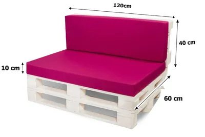 Immagine prodotto di Set di cuscini per pallet 120×60 x 120×40 cm rosa - cuscini per seduta e schienale per divano in pallet, sfoderabili, per un accogliente salotto da giardino