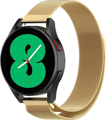 Produktbild von Strap-it Milanese Armband - Kompatibel mit Samsung Galaxy Watch Armband 42mm Edelstahl Armband mit Magnetverschluss - Ersatzarmband - Hochwertiges Material - für Smartwatch 20mm Armband Gold