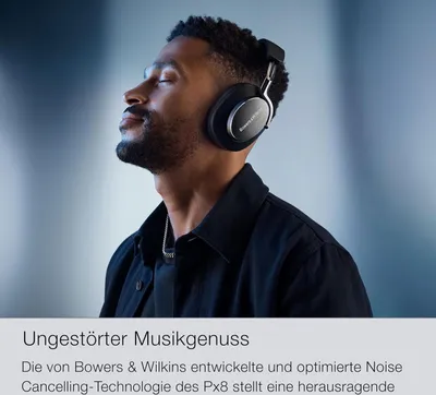 Produktbild von Bowers & Wilkins Px8, Verkabelt & Kabellos, 320 g, Kopfhörer, Schwarz