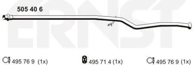 Produktbild von ERNST Abgasrohr Auspuffrohr passend für PEUGEOT 206+ Schrägheck (2L, 2M) 505406