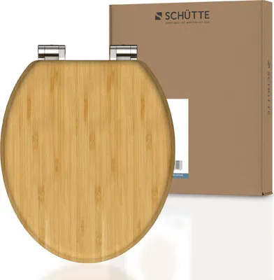 Produktbild von SCHÜTTE WC Sitz BAMBUS, massiver Toilettendeckel mit Absenkautomatik, Toilettensitz Holz