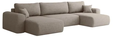 Zdjęcie produktu dla Sofa narożnik CAPRI U, z funkcją spania, do salonu, ciemnobeżowy
