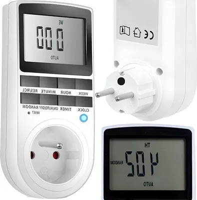 Immagine prodotto di Programmatore orario elettrico da interno con display LCD - Sveglia - 10 programmi impostabili - Modalità 12/24 ore - Bianco