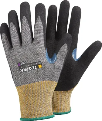 Produktbild von TEGERA Schnittschutzhandschuh Kat. II, grau/schwarz, 9 6 Stk