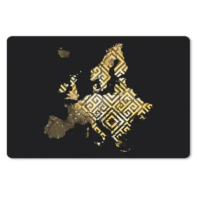 Produktbild von MuchoWow® Schreibtischunterlage Karte Europa - Muster - Gold 60x40 cm - XXL Mauspad - Großes Mauspad