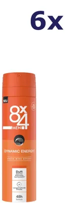 Produktbild von 6x 8 x 4 Deospray Men - Dynamic Energy 150 ml