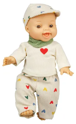 Produktbild von Heless Gordi Puppe Junge mit Kordhose und Herz-Konfetti Outfit, 34 cm