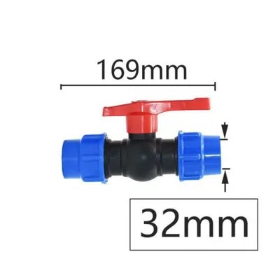 Produktbild von PE Rohr 3-Weg Kugelhahn 32mm Kunststoff Hahn Kugelventil Ventil
