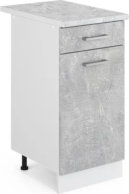 Zdjęcie produktu dla Vicco Szafka na bazę kuchenną R-Line, 40 cm , BP Marmur, Beton/Biały