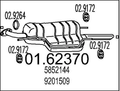 Produktbild von MTS 01.62370 Endschalldämpfer für OPEL ASTRA G Cabriolet (F67) Auspuff
