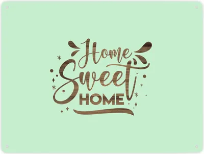 Produktbild von Home Sweet Home Metallschild XXL in 28x38 cm mit grünem Hintergrund