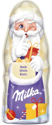 Produktbild von Milka Weihnachtsmann Weiß 45g, Weiße Schokolade, 45 g, 2335 kJ, 559 kcal, 33 g, 20 g