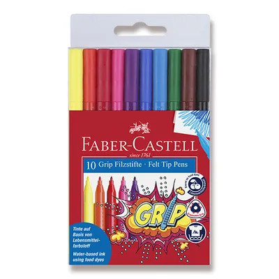 Image de FABER-CASTELL Crayons-feutres Grip 10 pièces étui carton