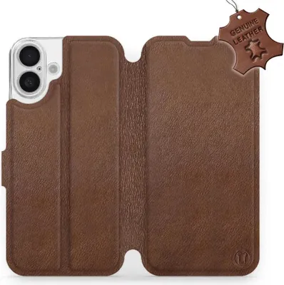Produktbild von Echtleder Handyhülle für iPhone 16 Plus, Mobiwear Leather, Braun