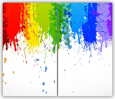 Produktbild von Tulup Glas-Herdabdeckplatte - 2x30x52cm - Glaskeramikkochfeld-Abdeckung Spritzschutz Zweiteilig Regenbogenflecken