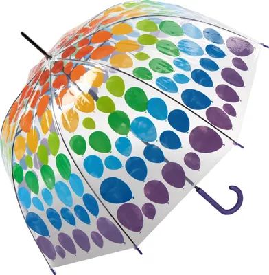 Zdjęcie produktu dla Parasol damski Benetton, kopułowy, automatyczny, wzór „Multicolor Balloons”