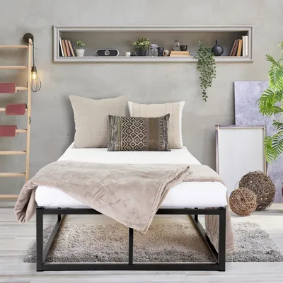 Obrázok produktu pre ML-Design kovová posteľ s lamelovým roštom na oceľovom ráme, 90x200 cm, čierna
