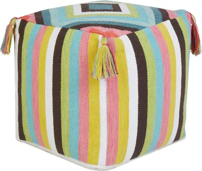 Produktbild von Quadratischer Sitzpouf Moneasa aus bunter Baumwolle, 45x45 cm, mit EPS-Füllung