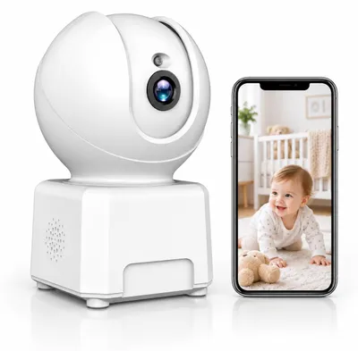Produktbild von WLAN IP Kamera überwachungskamera 3MP Auflösung mit Linsenschwenkung und Neigung Nachtsicht 2 Wege Audio
