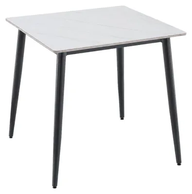 Obrázek produktu pro Kondela Jídelní stůl Florenc Typ 3 70x70 cm - bílý mramor / černá