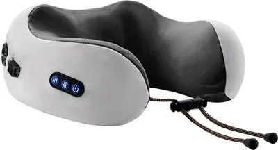 Produktbild von Elektrisch Nackenkissen, Reise Nackenkissen mit weichem Memory Foam Reisekissen Massagekissen Drei-Knopf-Kneten grau