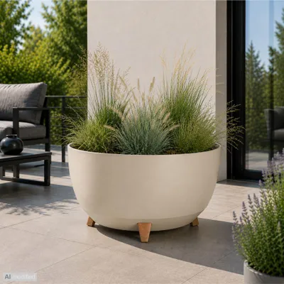 Produktbild von Milano Dekorativer Blumentopf mit Füßen sand XL