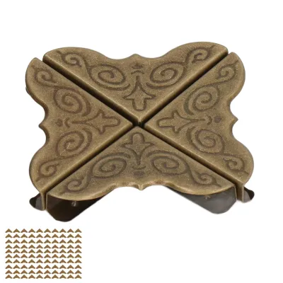 Obrázok produktu pre 100 kusov rohov na knihy, bronzová vintage farba, vnútorná výška 4 mm, materiál: železo, vhodné na tvorbu fotoalbumov, ozdobné prvky na karty a iné DIY projekty