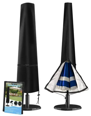 Image de Housse de protection pour parasol, 190 cm, en Oxford 420D, imperméable et anti-UV, compatible avec les parasols jusqu'à 300 cm