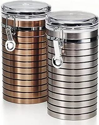 Produktbild von Dose "Hasine" 250 g 2-fach, Platin/Bronzeoptik Plastik, rund, Ø 10 cm