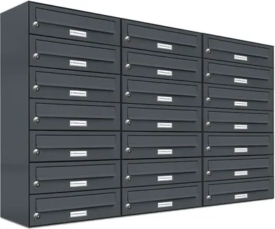 Produktbild von 21er Briefkasten Anthrazit Anlage 21 Fach Wandbriefkasten Postkasten