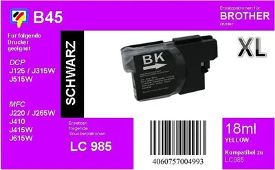 Produktbild von LC-985BK - schwarz - TiDis Ersatzdruckerpatrone für ca. 500 Seiten Druckleistung