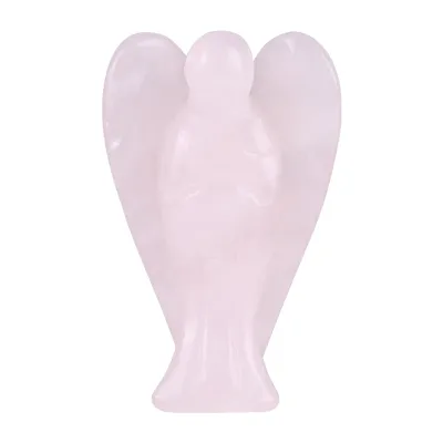Produktbild von Krištáľ anjela strážneho, minifigúrka soška, ozdoba pre Reiki liečenie a energetickú terapiu, talizman pre šťastie, ružový kremeň