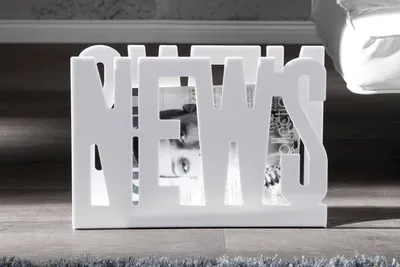 Immagine prodotto di Casa Padrino portariviste di design bianco altezza: 29cm, larghezza: 42cm, profondità: 11cm - cestino per giornali, cestino per riviste Newspaper