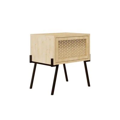 Produktbild von DECORTIE Naive Moderner Nachttisch Eiche, 48 x 34 x 51 cm