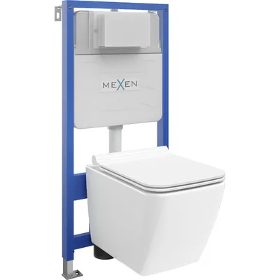 Image de Mexen Kit WC sur pied Felix XS-F avec cuvette Vega et siège à chute lente, blanc - 68030654000