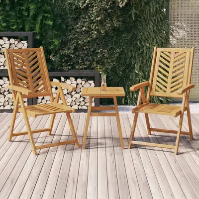 Produktbild von Verstellbare Gartenstühle, 2 Stück, aus massivem Akazienholz