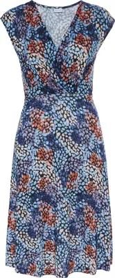 Produktbild von s.Oliver Jerseykleid blau-koralle bedruckt Größe 38