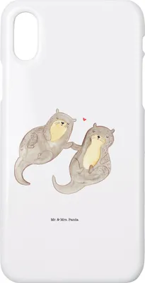 Produktbild von Mr. & Mrs. Panda Iphone 10 Handyhülle Otter Hände halten - Weiß - Geschenk, Hülle, Verliebt, Handy, Seeotter, Paar, Cover, Liebe, glücklich, X