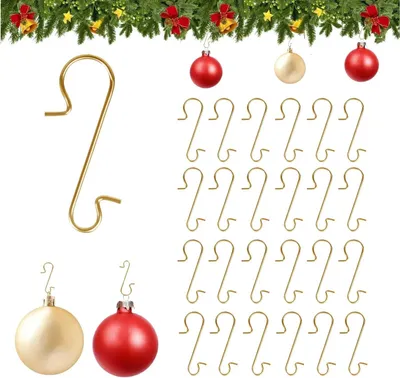 120 S-Haken gold, 3 cm, für Christbaumkugeln und Weihnachtsdeko