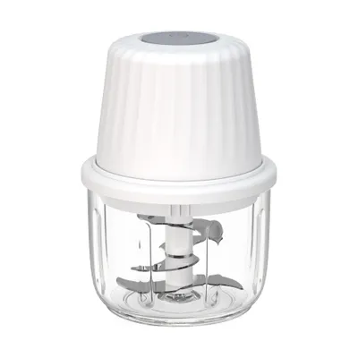 Produktbild von Akku Zerkleinerer kabellos, elektrischer Mini Food Chopper mit Glasbecher und Edelstahlmesser, USB-C Ladefunktion für Küche, Camping und Reisen