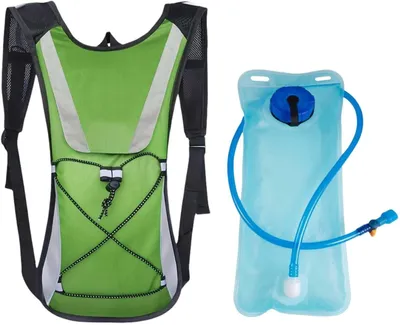 Produktbild von Fahrrucksack mit 2L Trinkblase, Nylon und Kunststoff, Grün, für Radfahren und Wandern