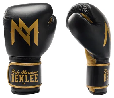 Image de Gants de boxe en cuir Nina Meinke, version EVANS MEINKE, noir/or, 10 oz, BENLEE